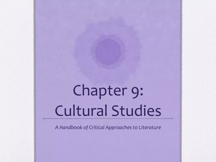 chapter 9 cultural studies