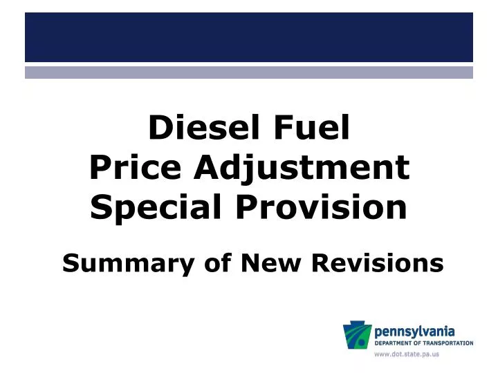 diesel fuel price adjustment special provision