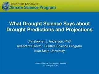What Drought Science Says about Drought Predictions and Projections