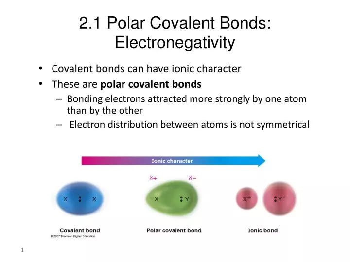 2 1 polar covalent bonds electronegativity