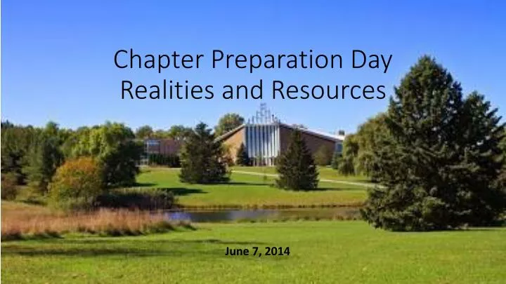 chapter preparation day realities and resources