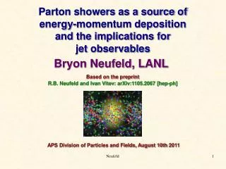 Parton showers as a source of energy-momentum deposition a nd the implications for