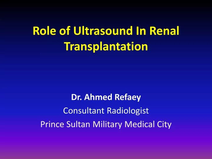 role of ultrasound in renal transplantation