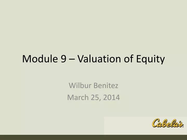 module 9 valuation of equity