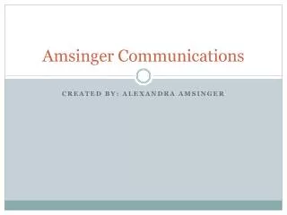 Amsinger Communications