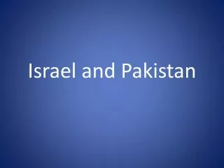 Israel and Pakistan