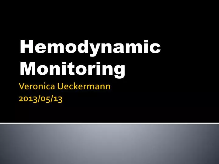 hemodynamic monitoring