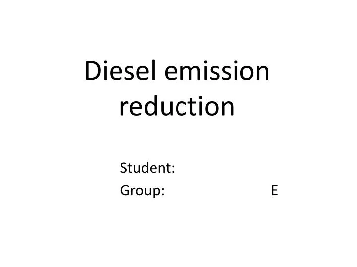 diesel emission reduction