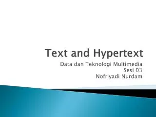 Text and Hypertext