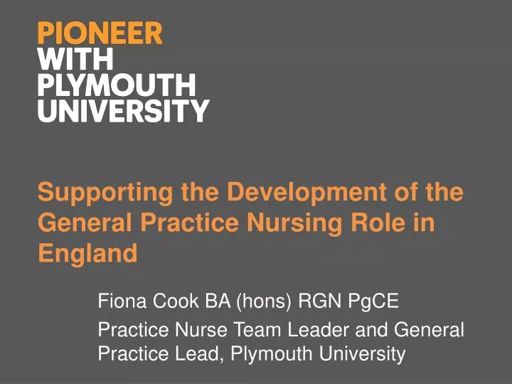 supporting the development of the general practice nursing role in england