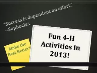 Fun 4-H Activities in 2013!