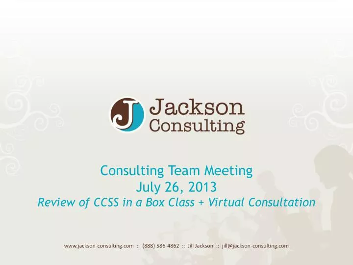 consulting team meeting july 26 2013 review of ccss in a box class virtual consultation
