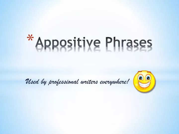 appositive phrases