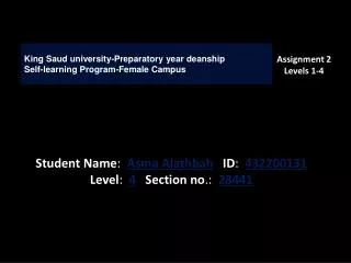 King Saud university-Preparatory year deanship Self-learning Program-Female Campus