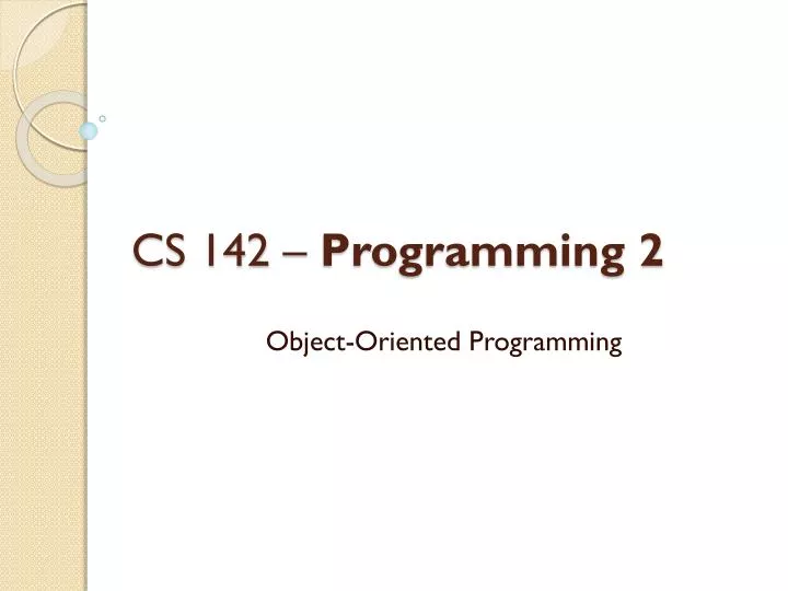 cs 142 programming 2