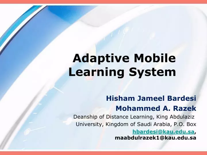 adaptive mobile learning system