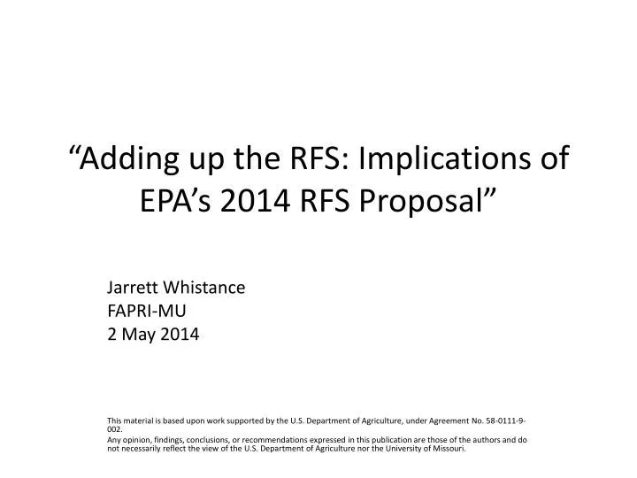 adding up the rfs implications of epa s 2014 rfs proposal