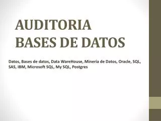 auditoria bases de datos