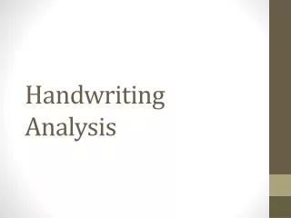 Handwriting Analysis