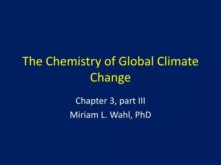 the chemistry of global climate change