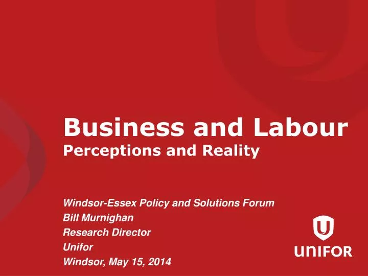 business and labour perceptions and reality