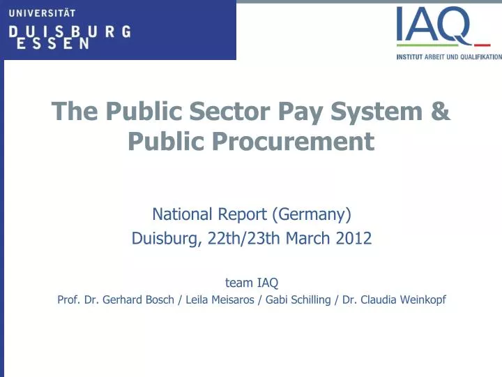 the public sector pay system public procurement
