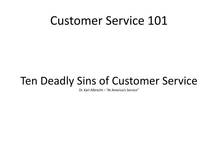 customer service 101