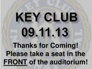 Key Club 09.11.13
