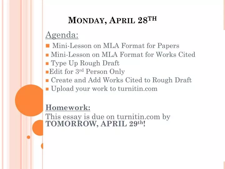 monday april 28 th