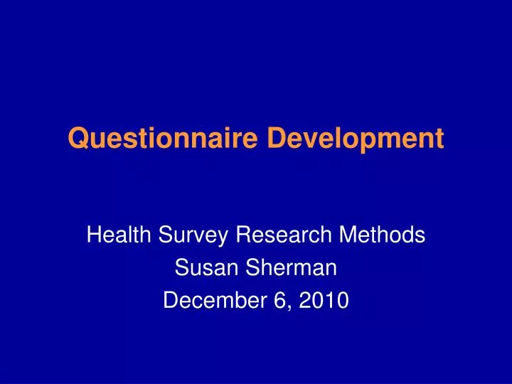 questionnaire development