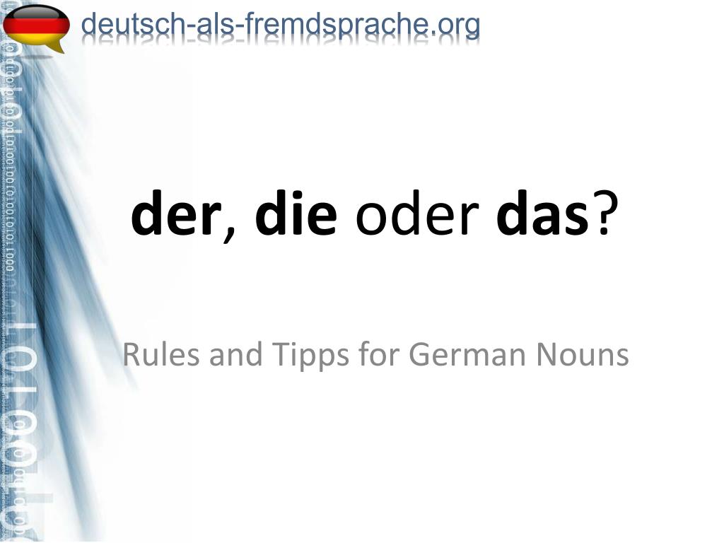 PPT - der , die oder das ? PowerPoint Presentation, free download - ID