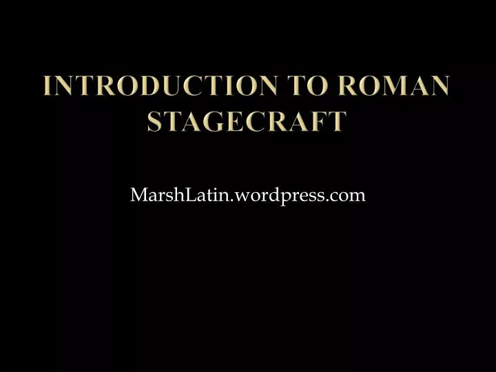 introduction to roman stagecraft
