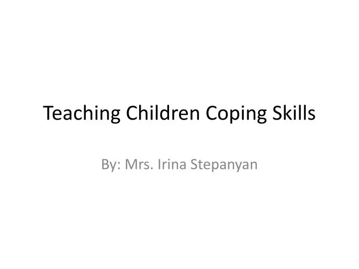 teaching children coping skills