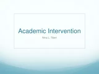 Academic Intervention