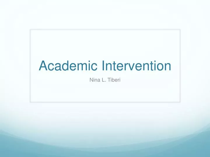 academic intervention