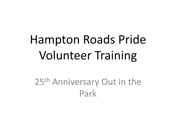 hampton roads pride volunteer training