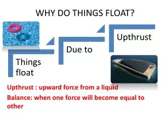 WHY DO THINGS FLOAT?