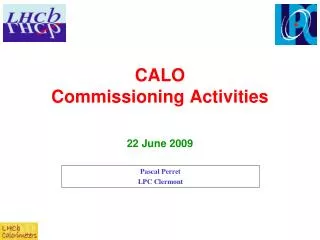 CALO Commissioning Activities