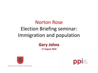 Norton Rose Election Briefing seminar: Immigration and population