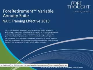 ForeRetirement? Variable Annuity Suite