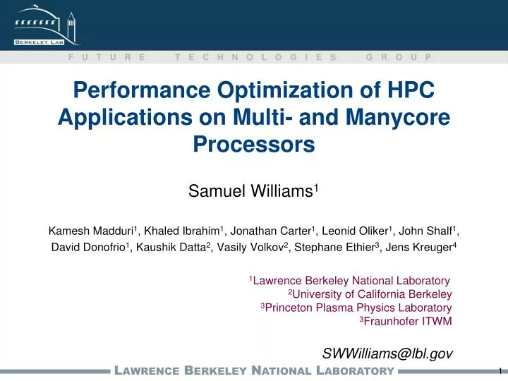 performance optimization of hpc applications on multi and manycore processors