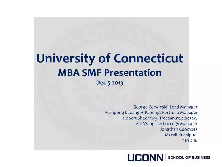 university of connecticut mba smf presentation dec 5 2013