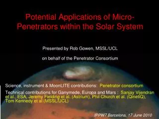 Potential Applications of Micro-Penetrators within the Solar System