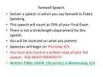 Farewell Speech