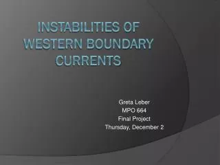 Instabilities of western boundary currents