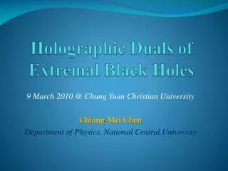 Holographic Duals of Extremal Black Holes