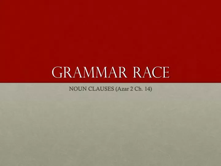 grammar race