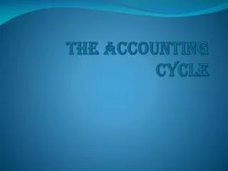 the accounting cycle