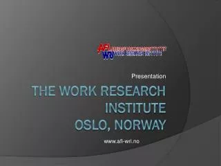 the work research institute oslo, norway