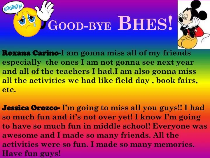 good bye bhes